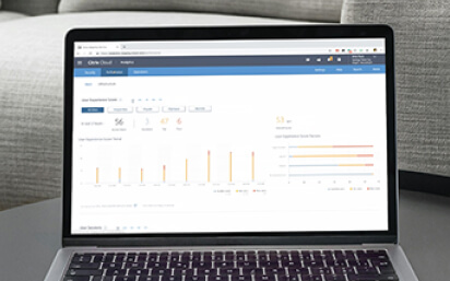 Laptop displaying dashboard