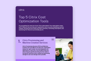 Top 5 Citrix cost optimization tools infographic cover screenshot