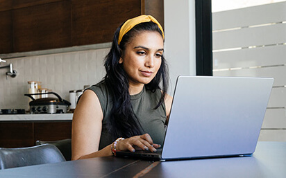Woman using laptop